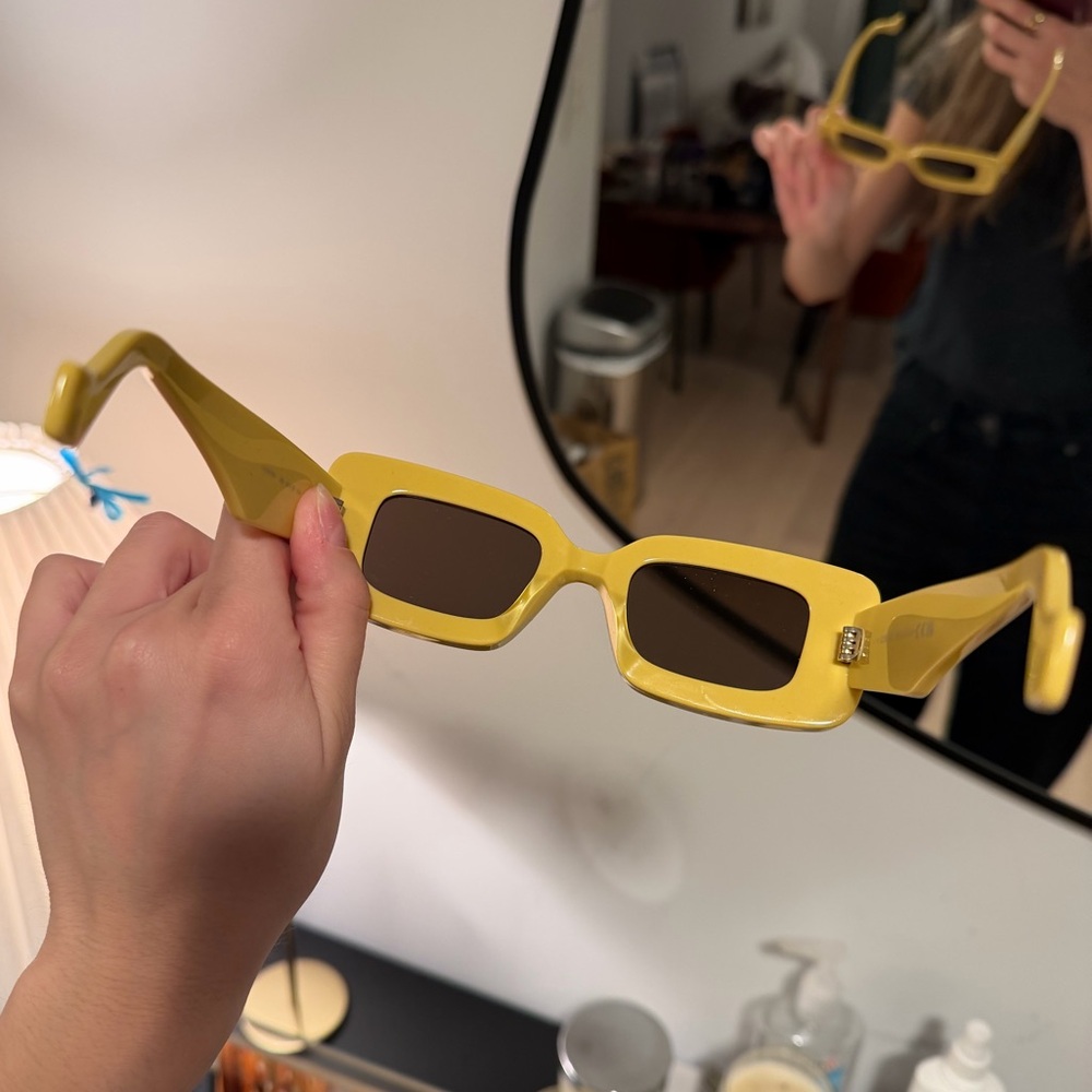 Loewe Yellow Rectangular Sunglasses - image 3